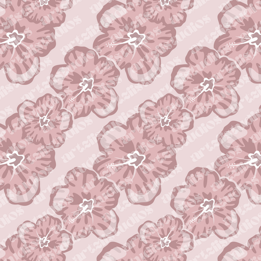 Hibiscus Muse Repeat Surface Pattern