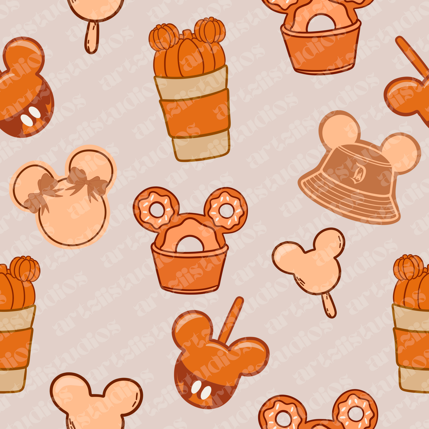 Fall Mickey Repeat Surface Pattern for KulewaCo