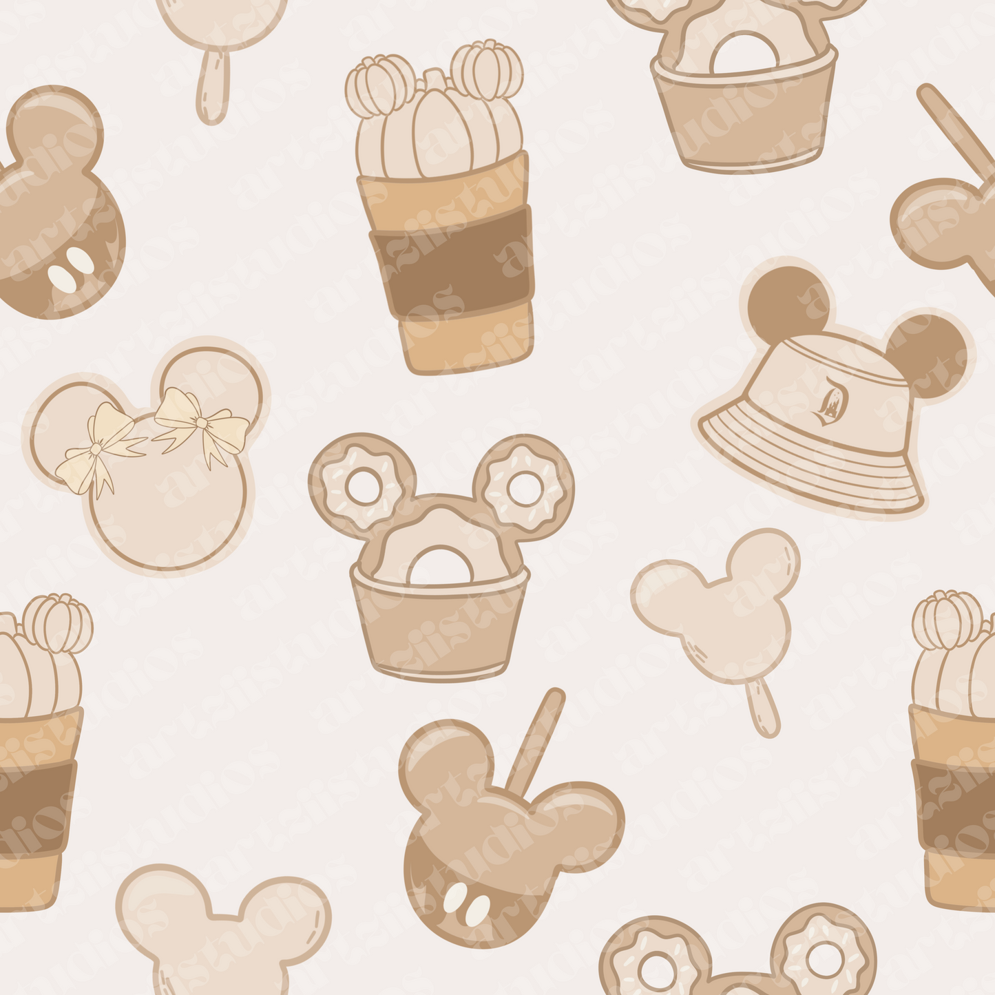 Fall Mickey Repeat Surface Pattern for KulewaCo