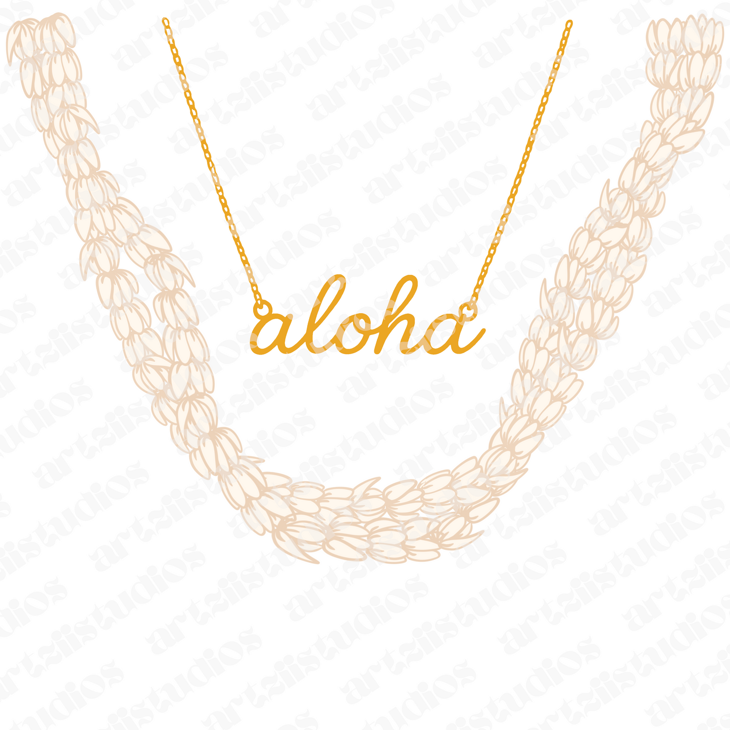 Dual pikake Aloha graphic for Kent