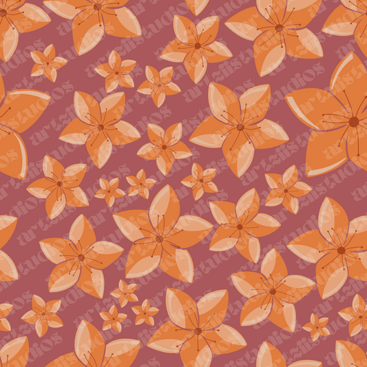Stary Plumeria Repeat Surface Pattern