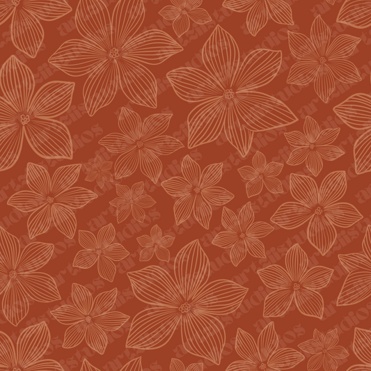 Plumeria Line Art Repeat Surface Pattern