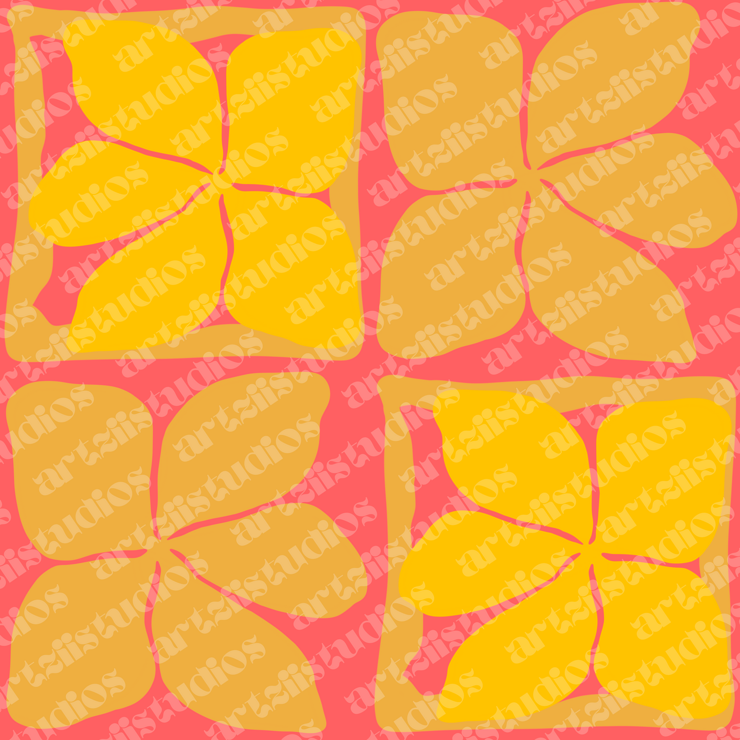 Checkered Puakenikeni Repeat Surface Pattern
