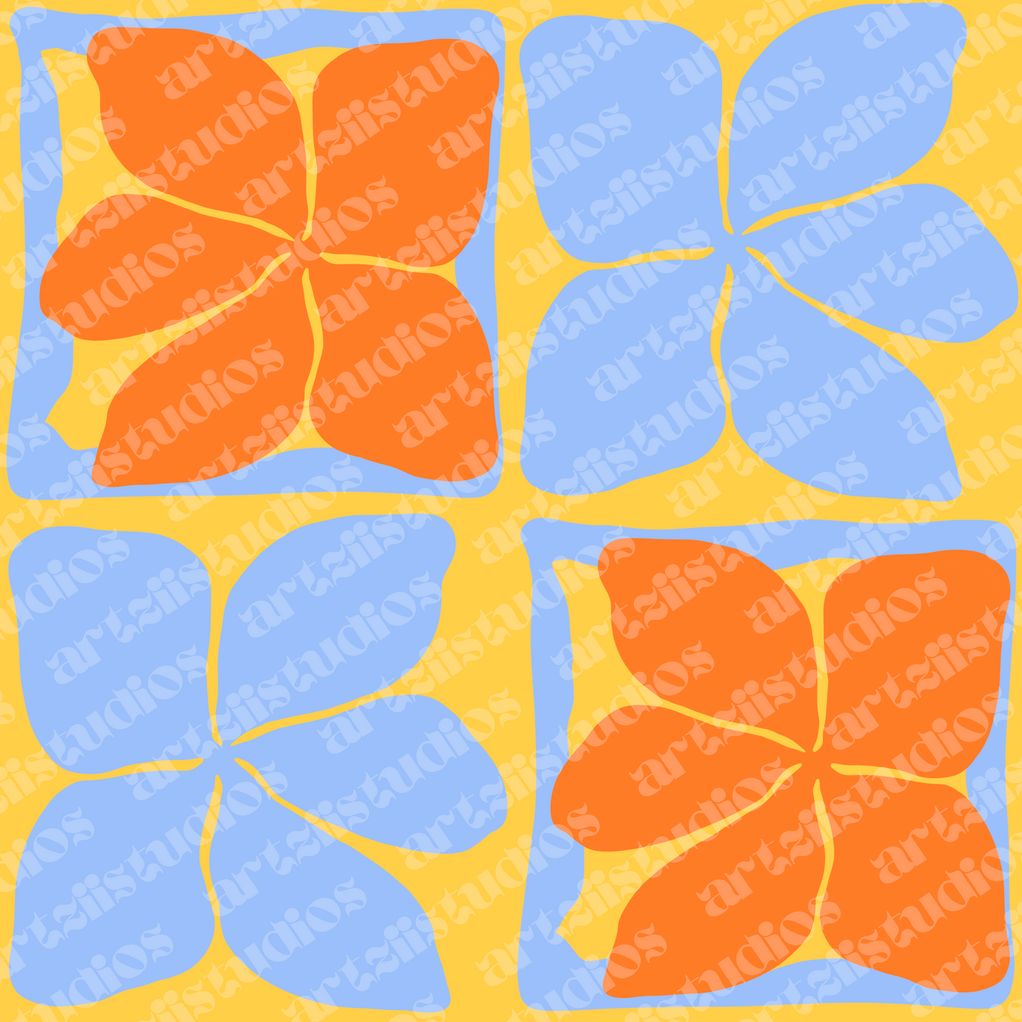 Checkered Puakenikeni Repeat Surface Pattern