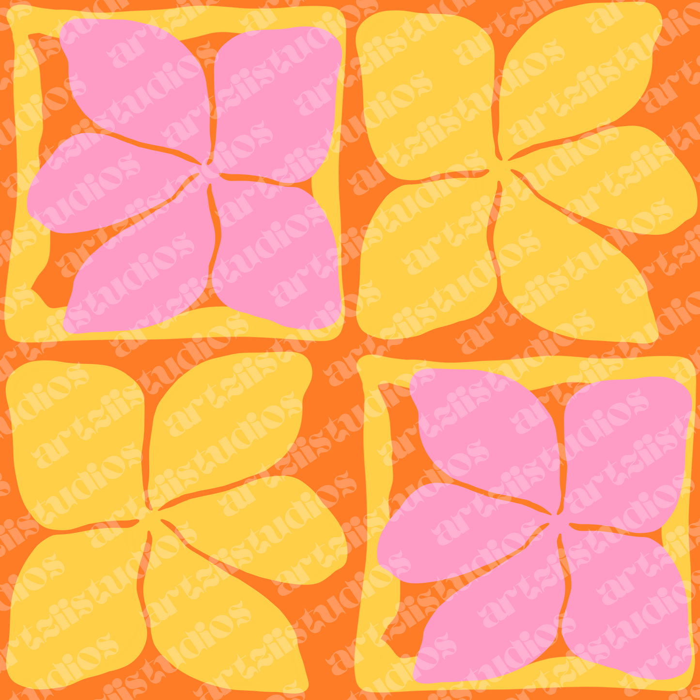 Checkered Puakenikeni Repeat Surface Pattern