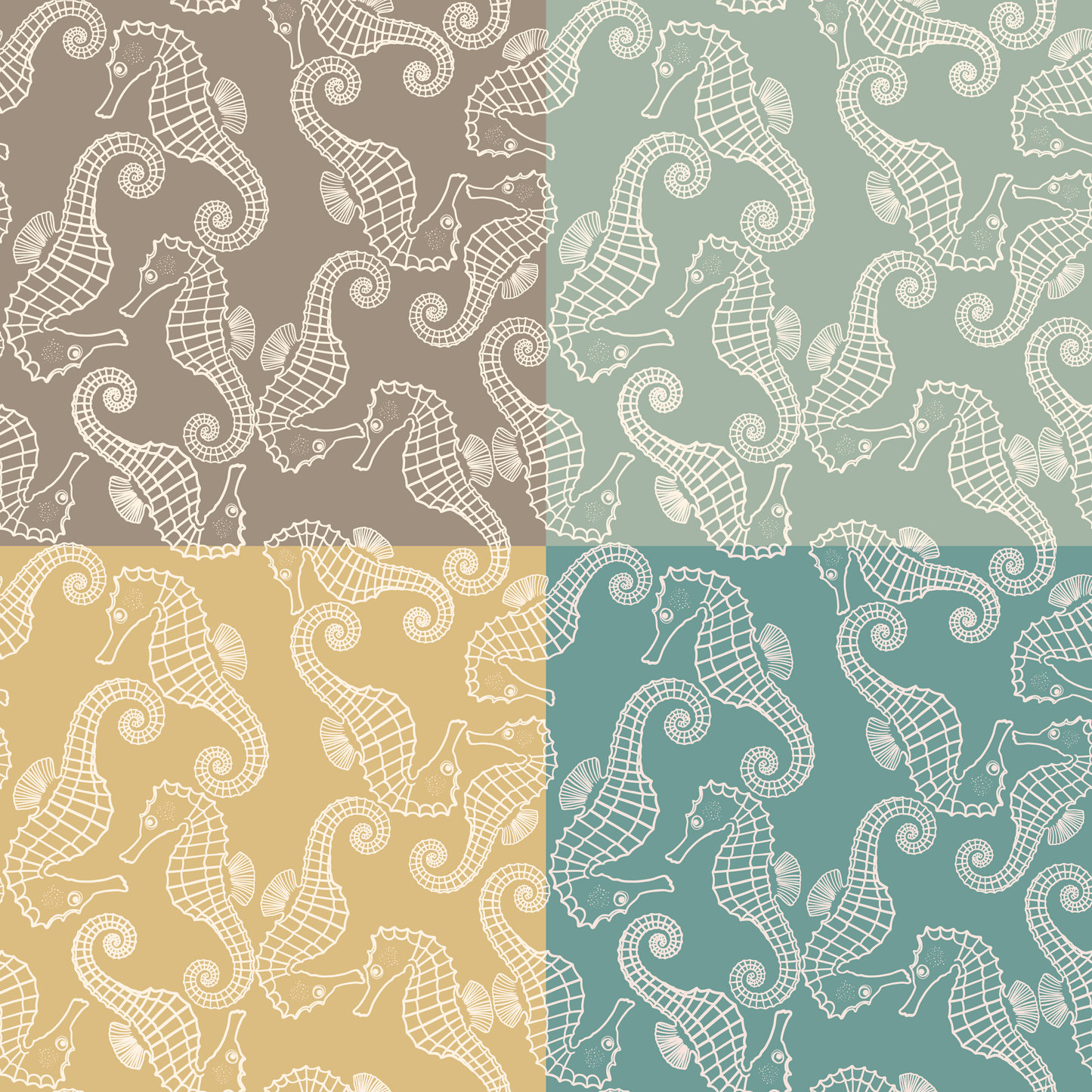 Seahorse Frenzy Repeat Surface Pattern