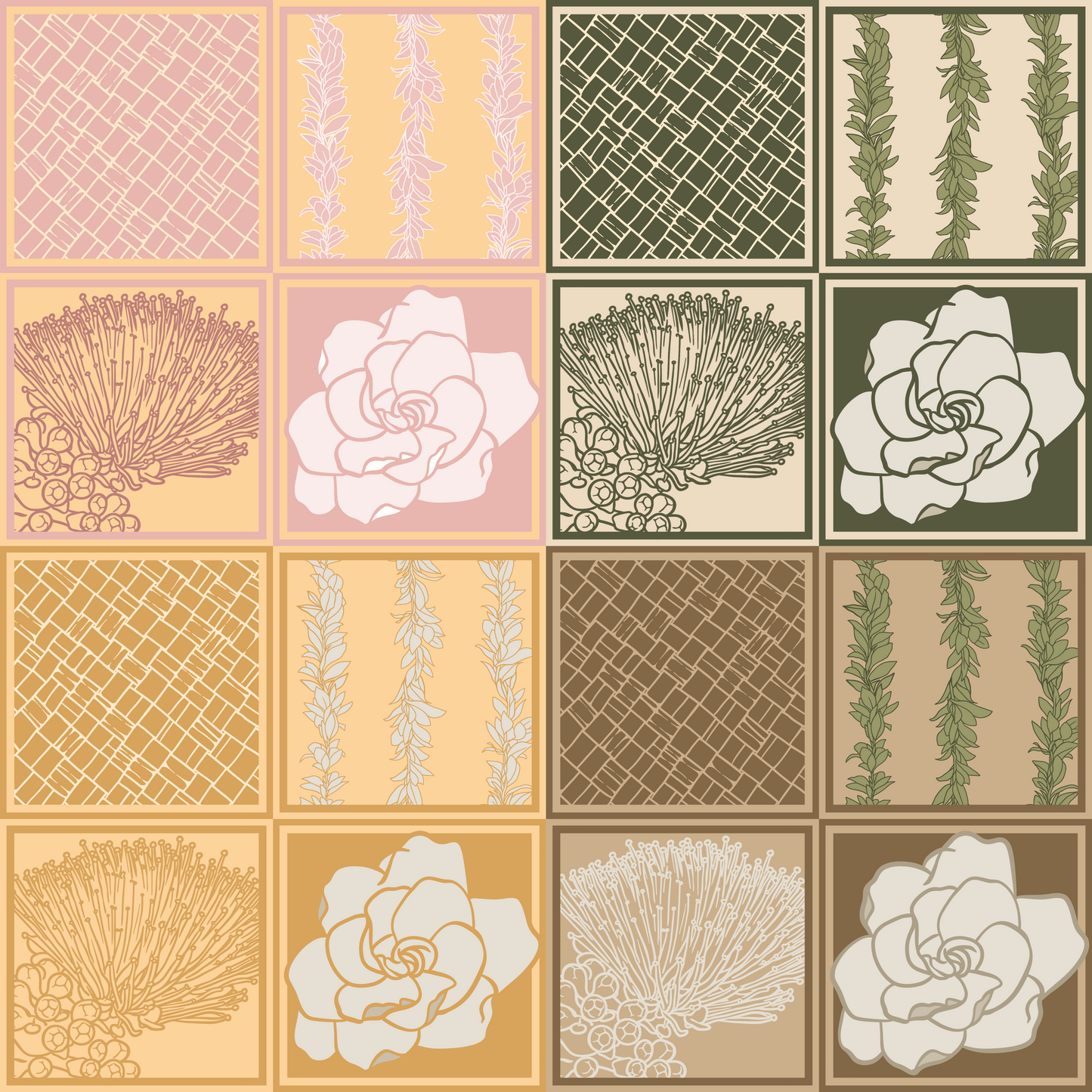 Gardenia Quilt Repeat Surface Pattern for Daedrie