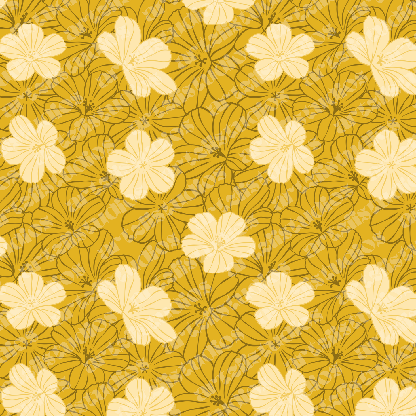 Honey Bloom Repeat Surface Pattern