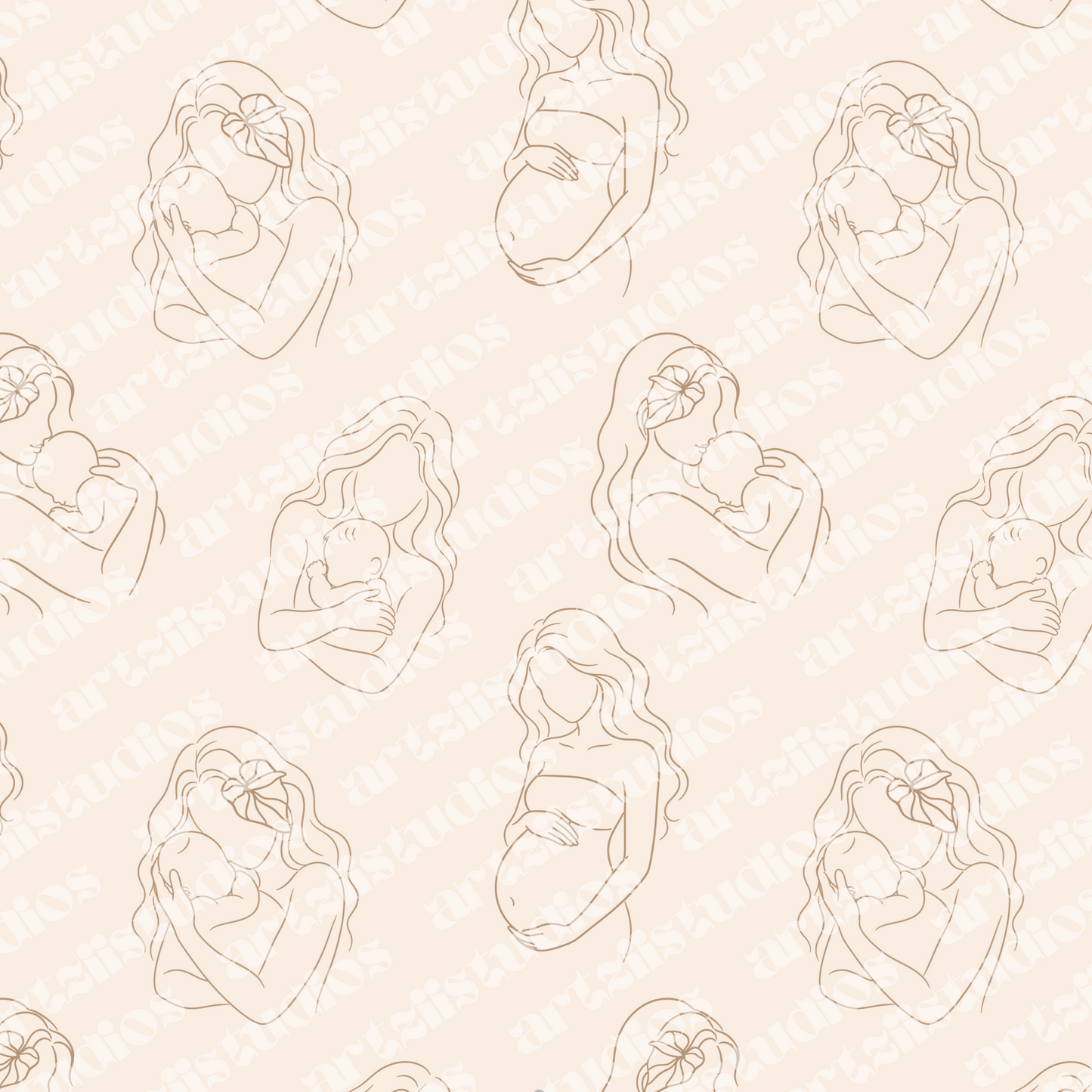 Mother Outline Repeat Surface Pattern for Kailanaho #38