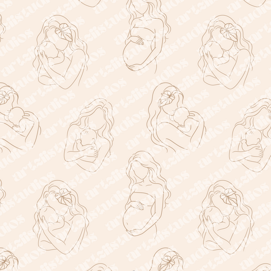 Mother Outline Repeat Surface Pattern for Kailanaho #38