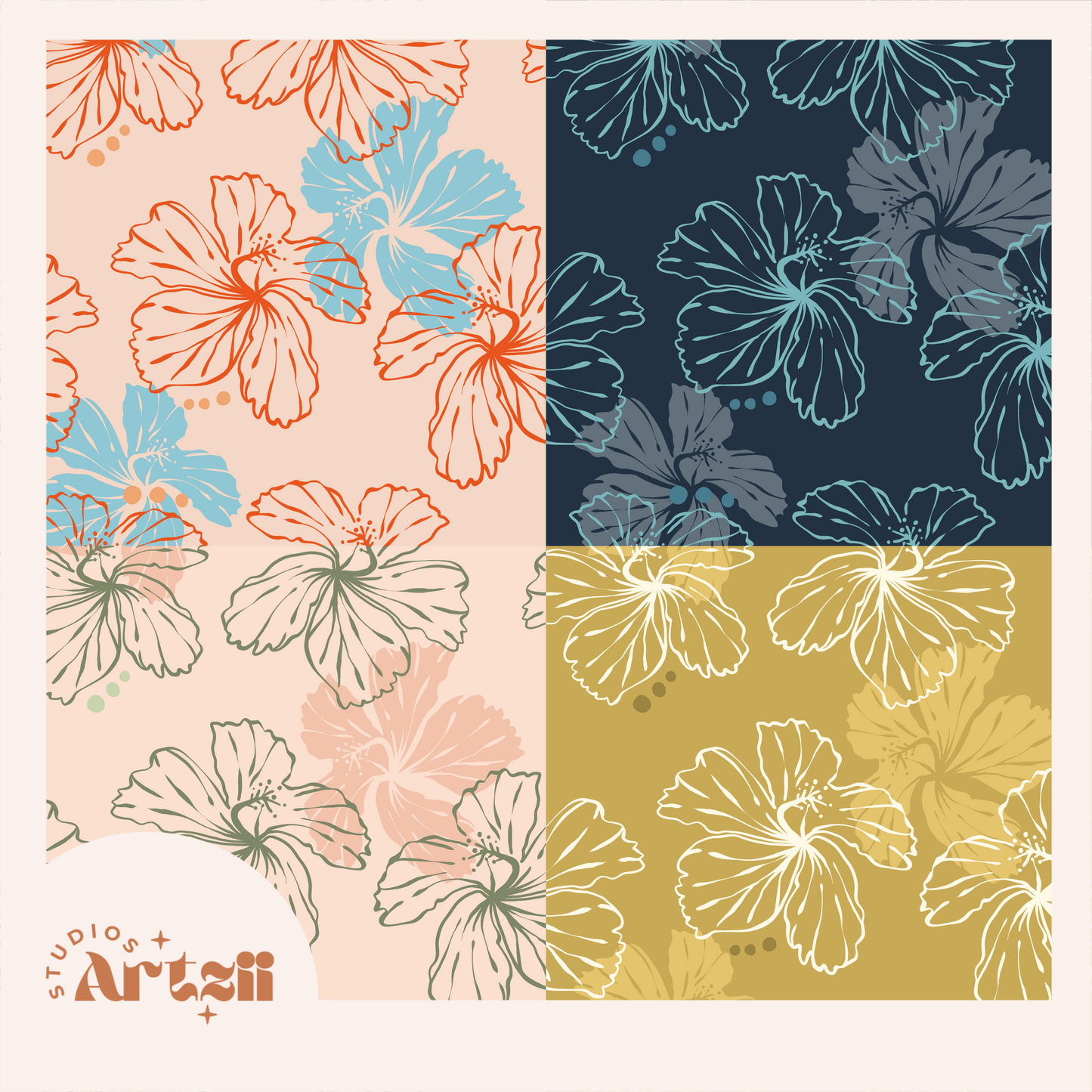 Koki'o Ke'o Ke'o Repeat Surface Pattern #89