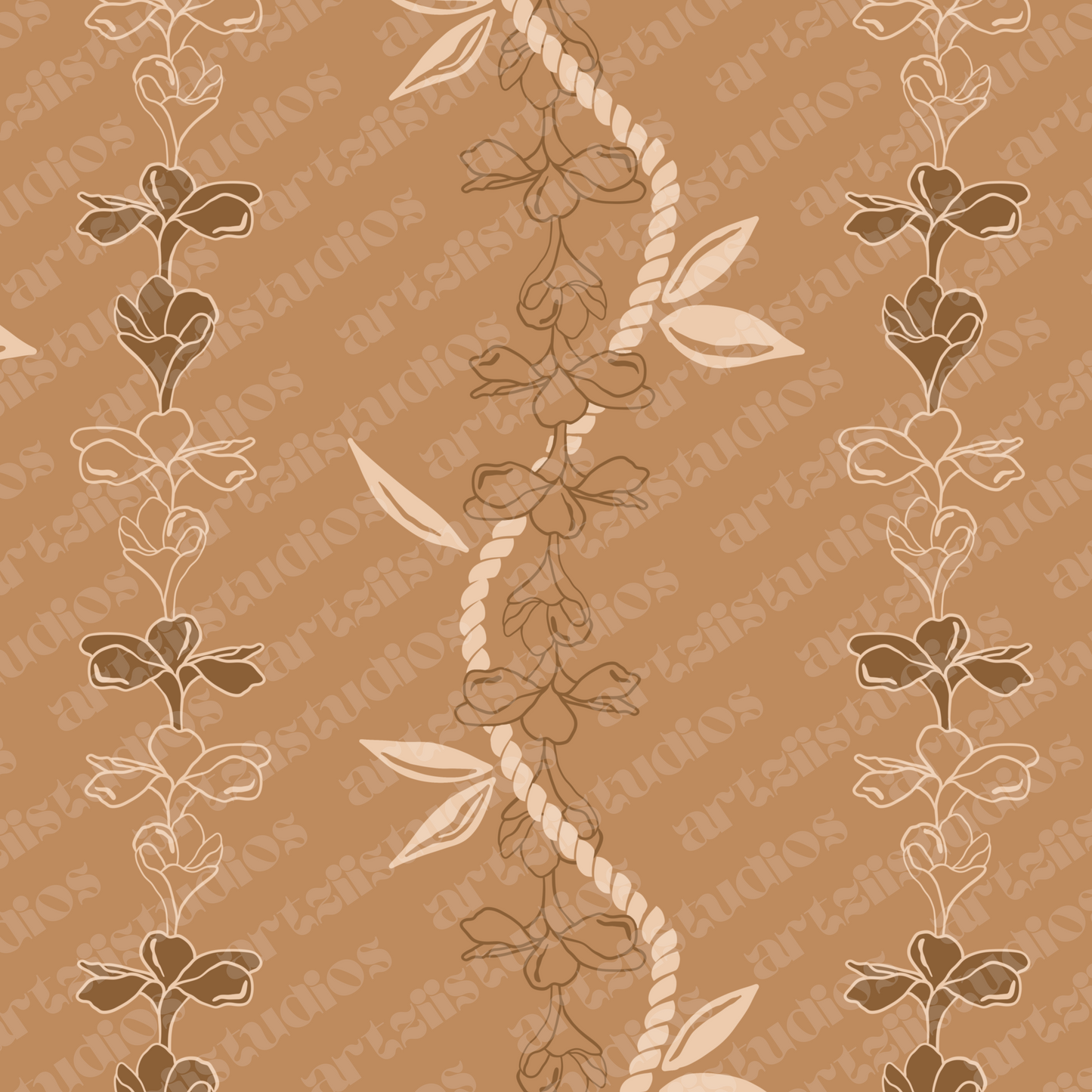 Plumeria Ti-leaf twist Repeat Surface Pattern