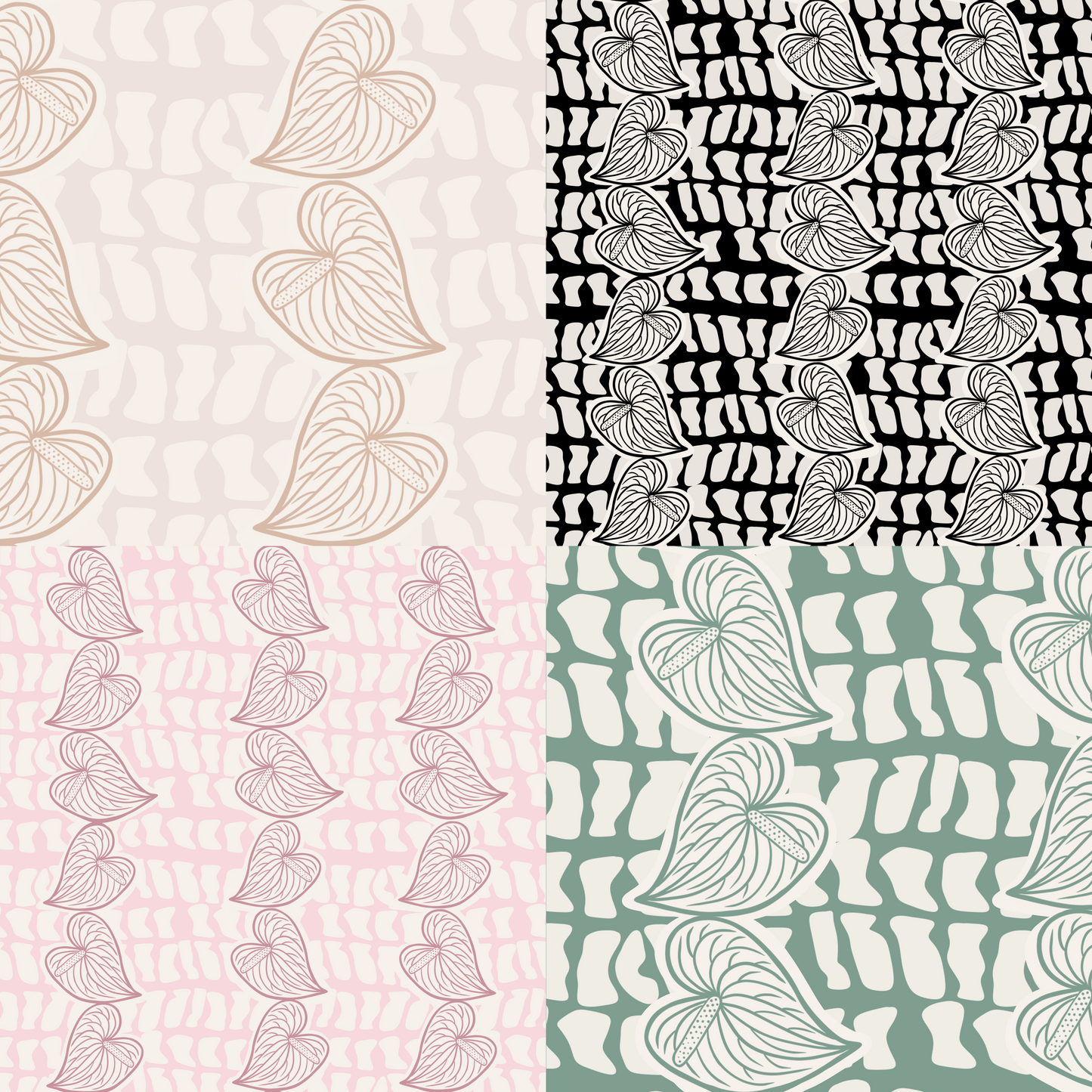 Linear Anthurium Repeat Surface Pattern