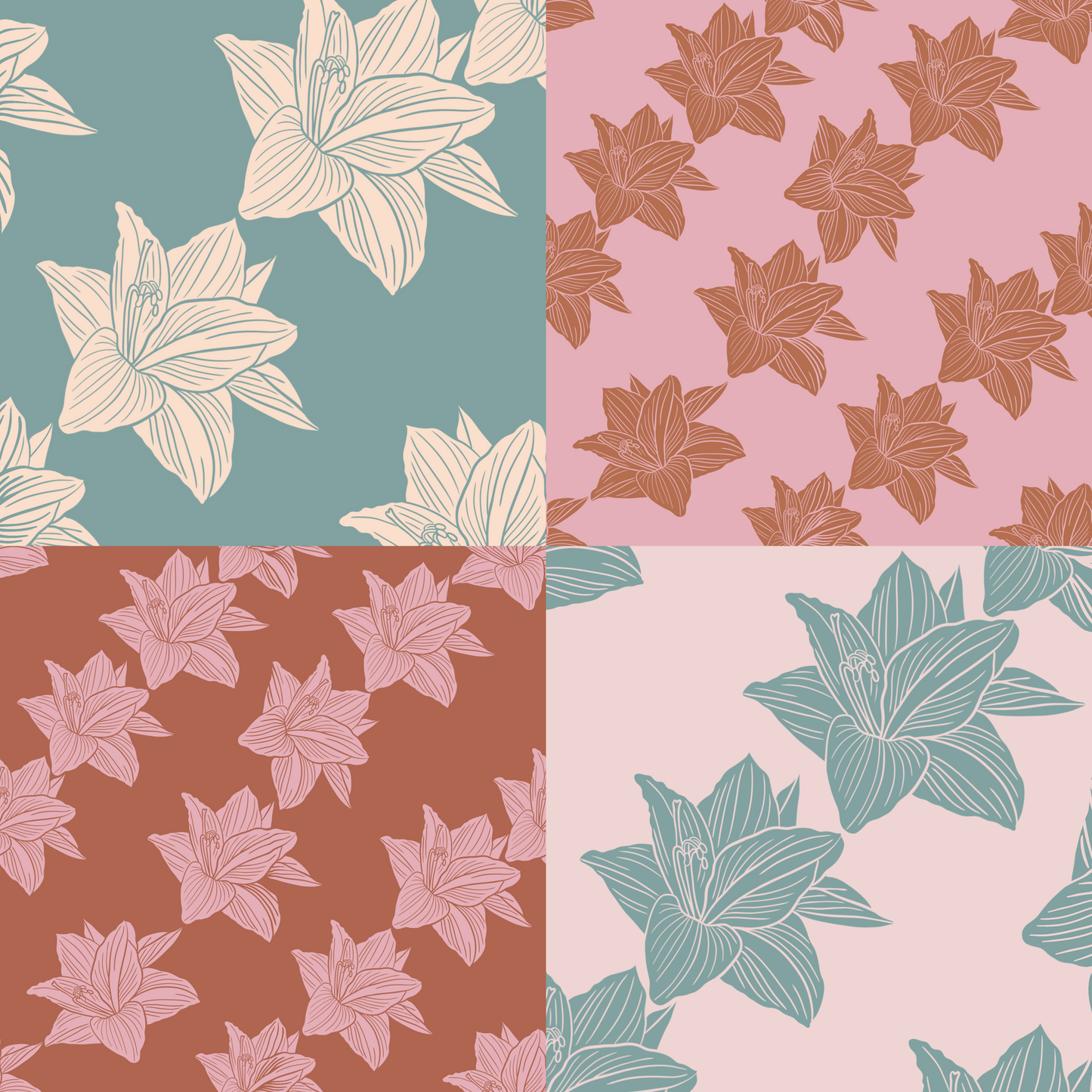 Linear Orchid Repeat Surface Pattern