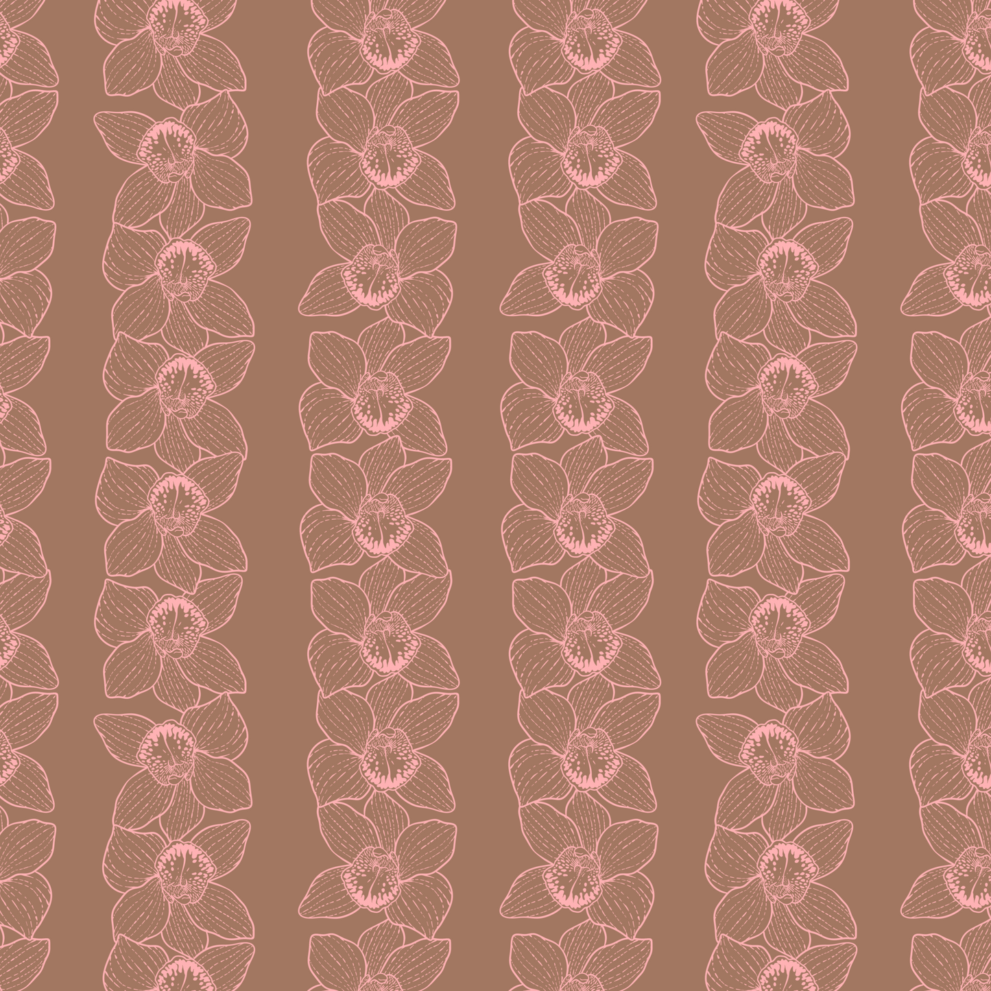 Linear Orchid Repeat Surface Pattern