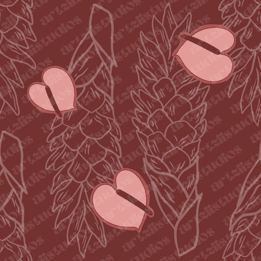 Red Ginger Anthurium Surface Pattern