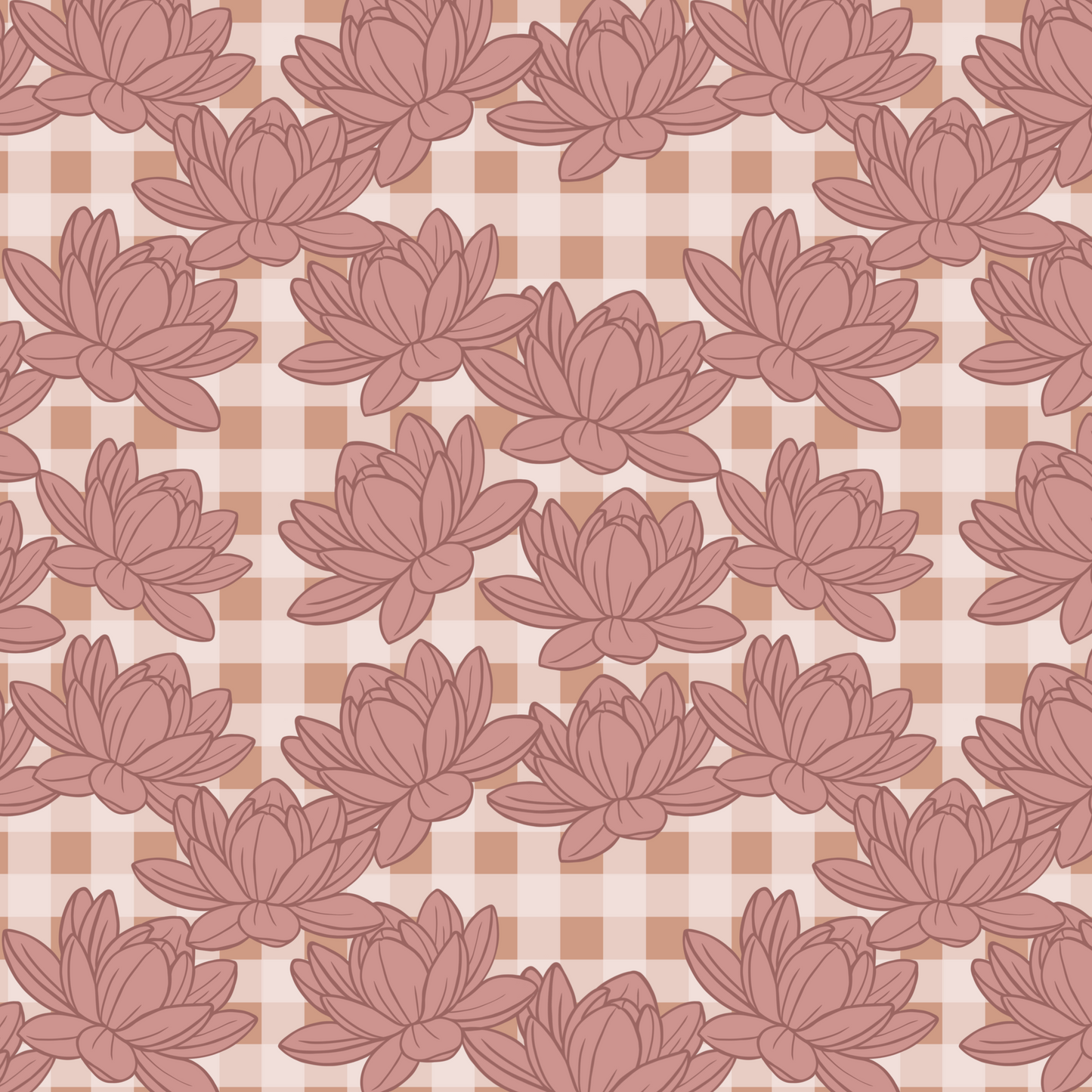 Lotus Gingham Repeat Surface Pattern