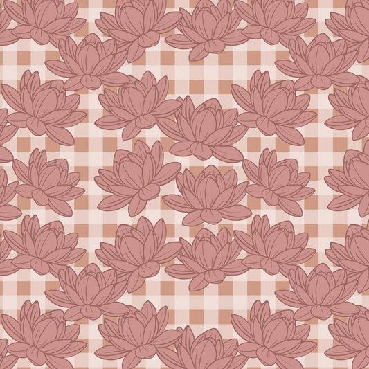 Lotus Gingham Repeat Surface Pattern
