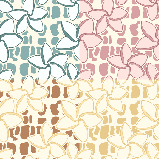 Hebrew Plumeria Repeat Surface Pattern Maria Pabro
