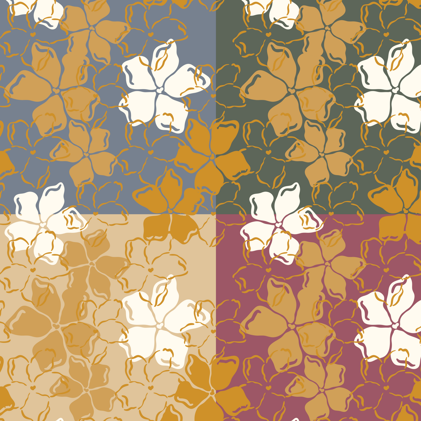 Midnight Puakenikeni Repeat Surface Pattern