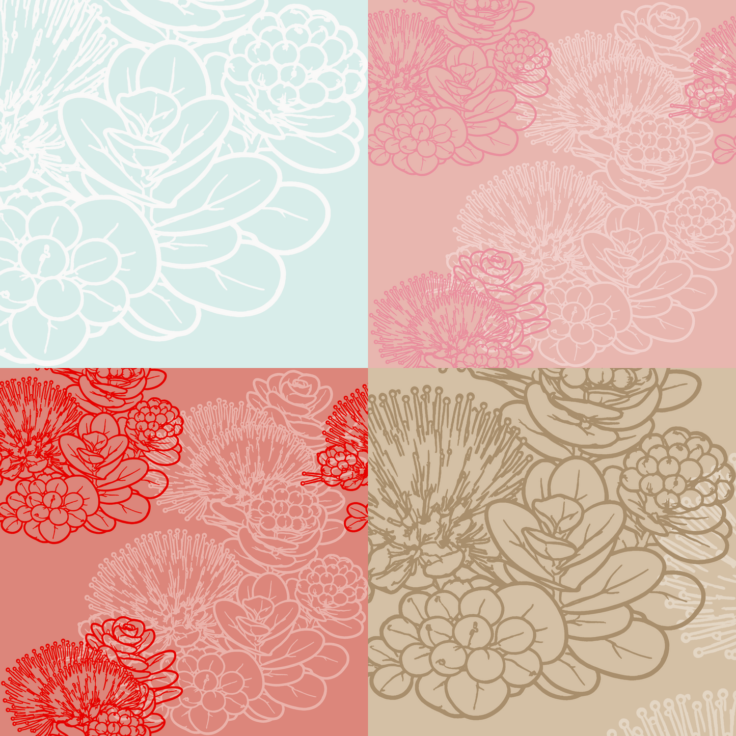 Minimal Ohia Lehua Repeat Surface Pattern
