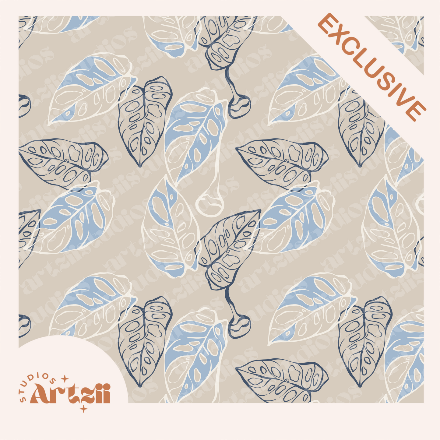 Monstera Lechleriana Repeat Surface Pattern #108