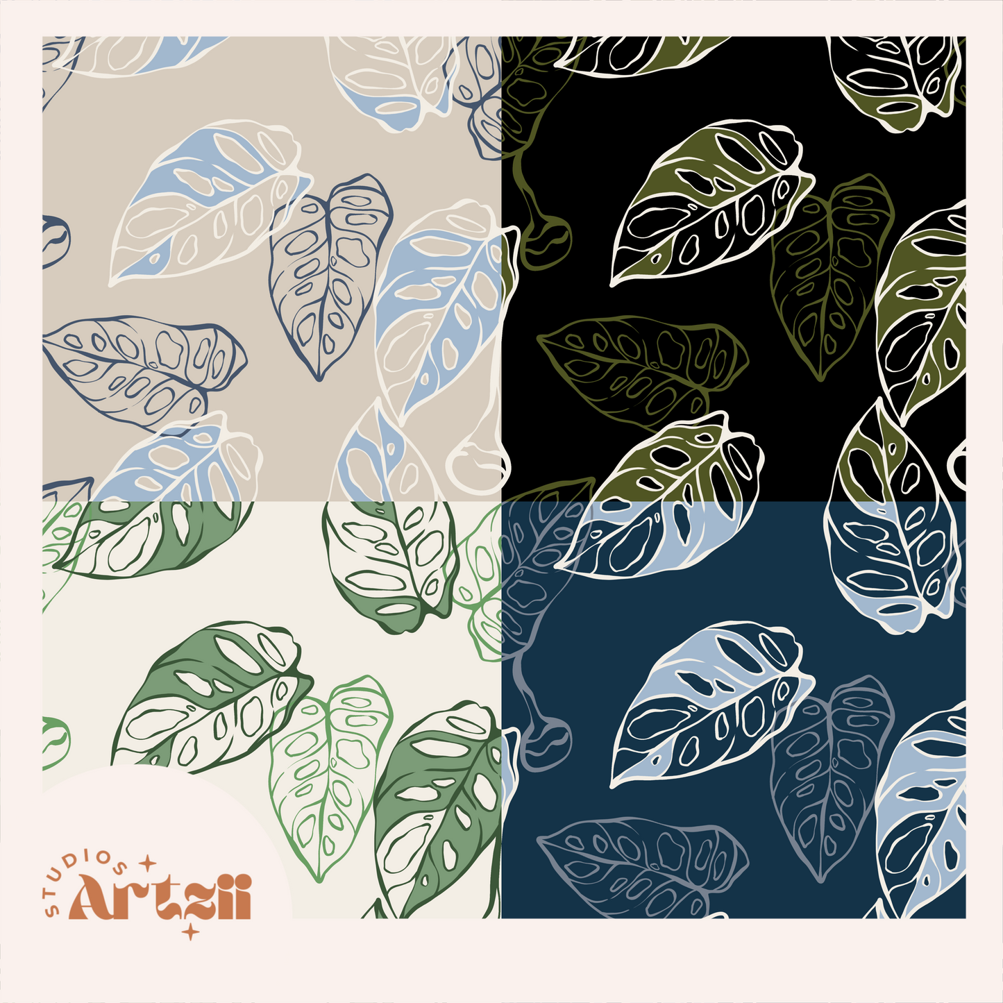 Monstera Lechleriana Repeat Surface Pattern #108