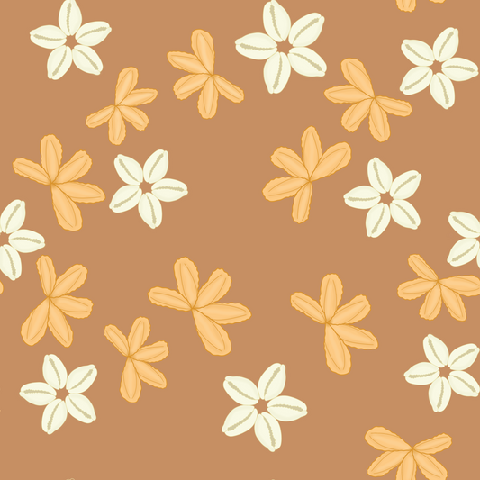 Naupaka Cowrie Blooms Repeat Surface Pattern