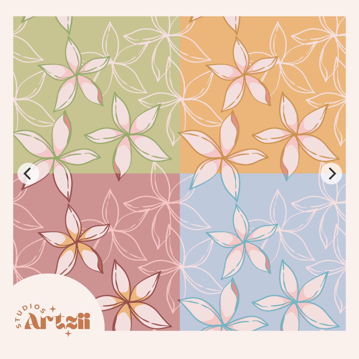 Plumeria Beauty Repeat Surface Pattern #41