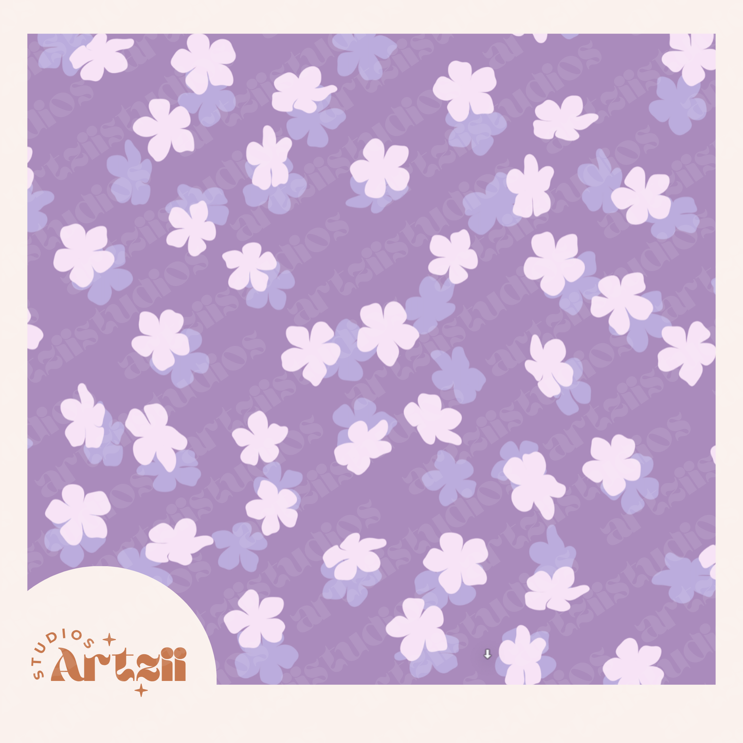 Scattered Flower Repeat Surface Pattern