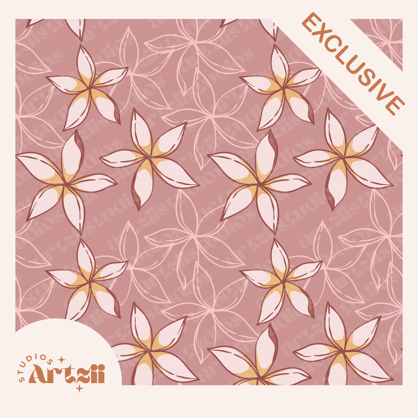 Plumeria Beauty Repeat Surface Pattern #41