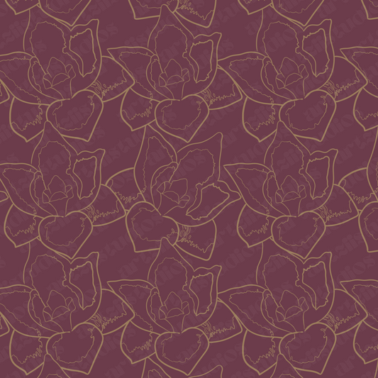 Orchid Lineart Repeat Surface Pattern