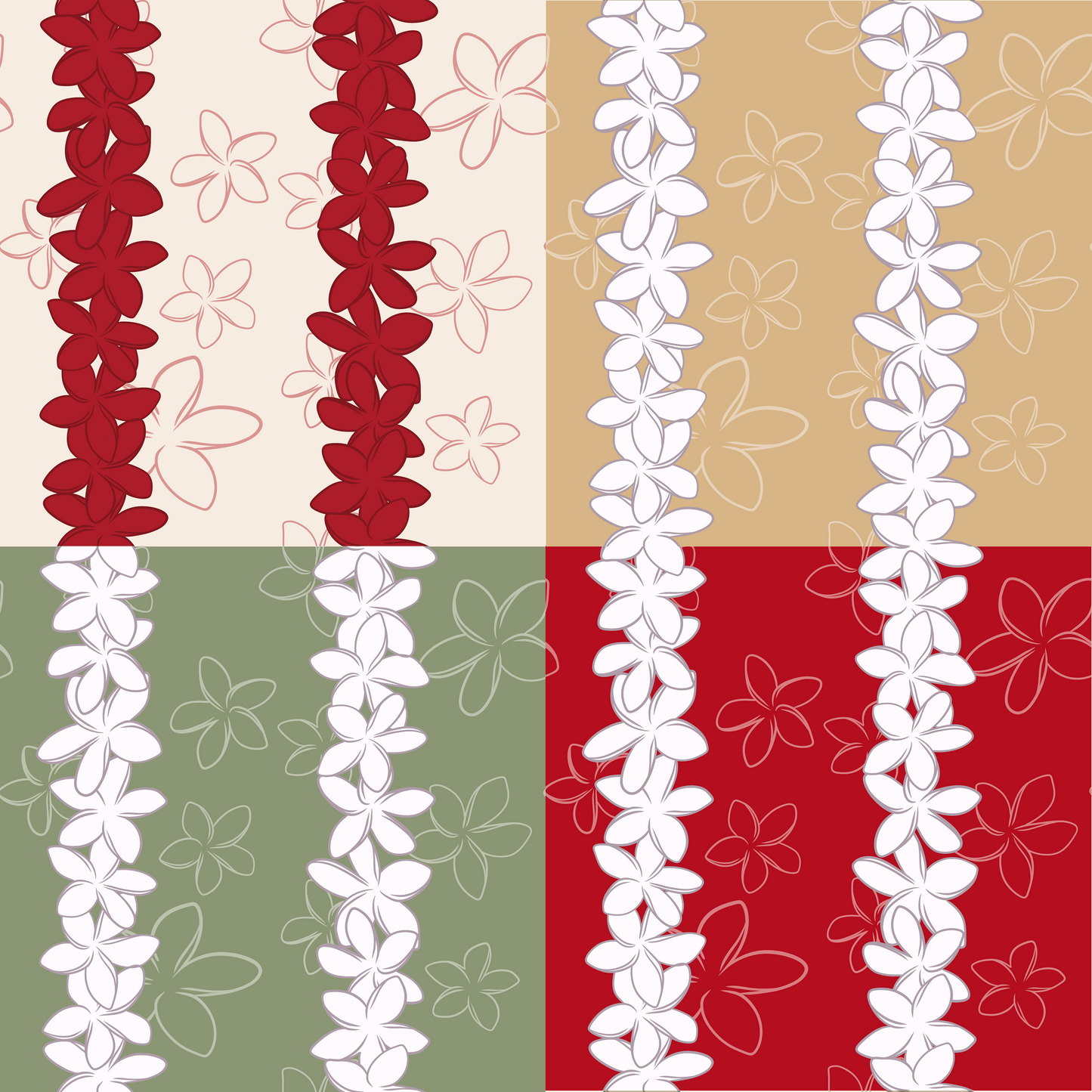 Plumeria Lei Repeat Surface Pattern