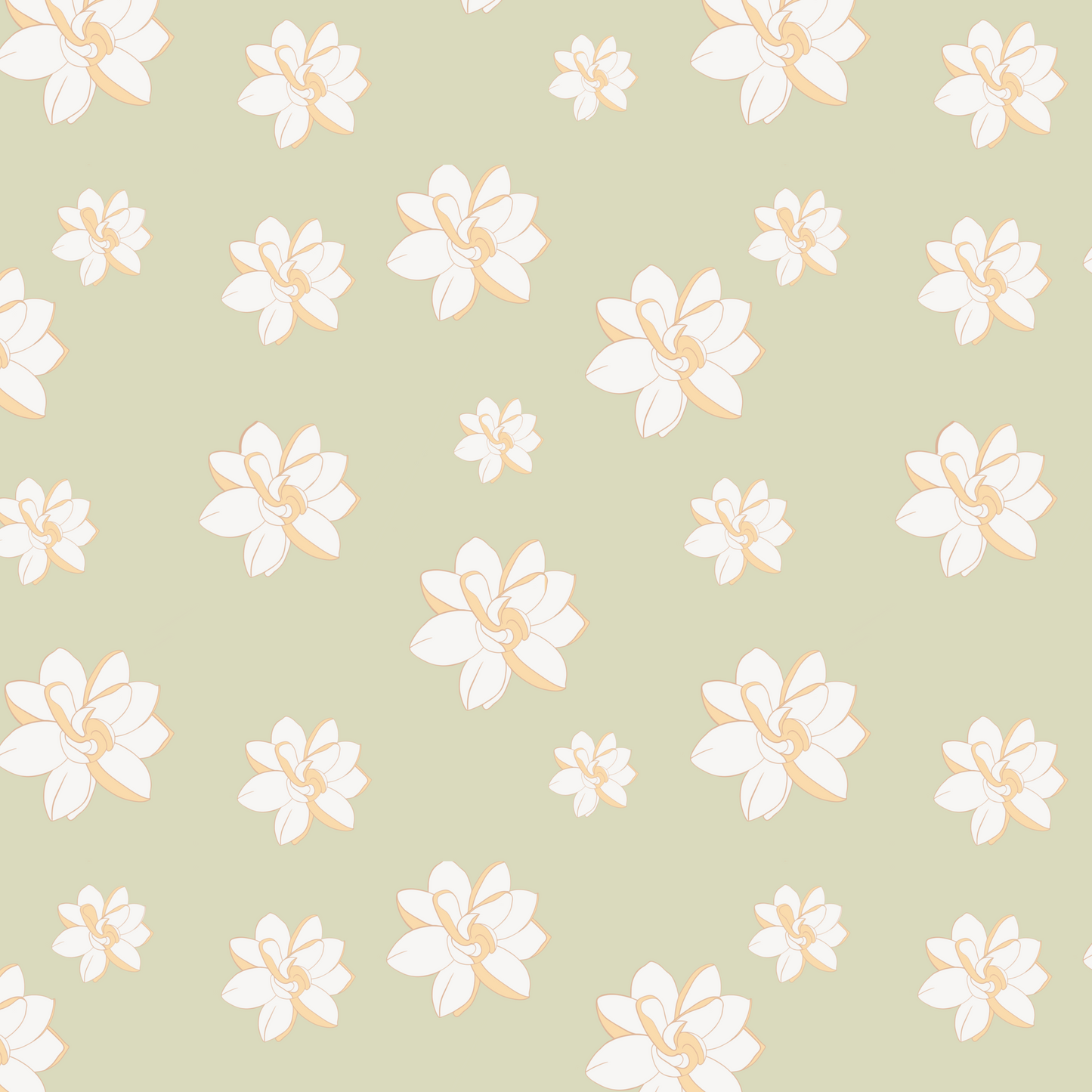 Pastel Gardenia Repeat Surface Pattern