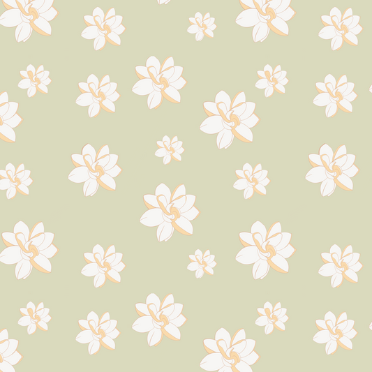 Pastel Gardenia Repeat Surface Pattern