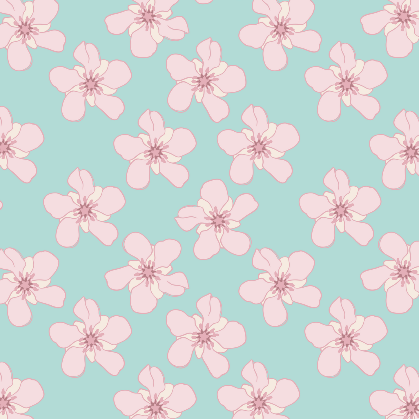 Pastel Oleander Repeat Surface Pattern