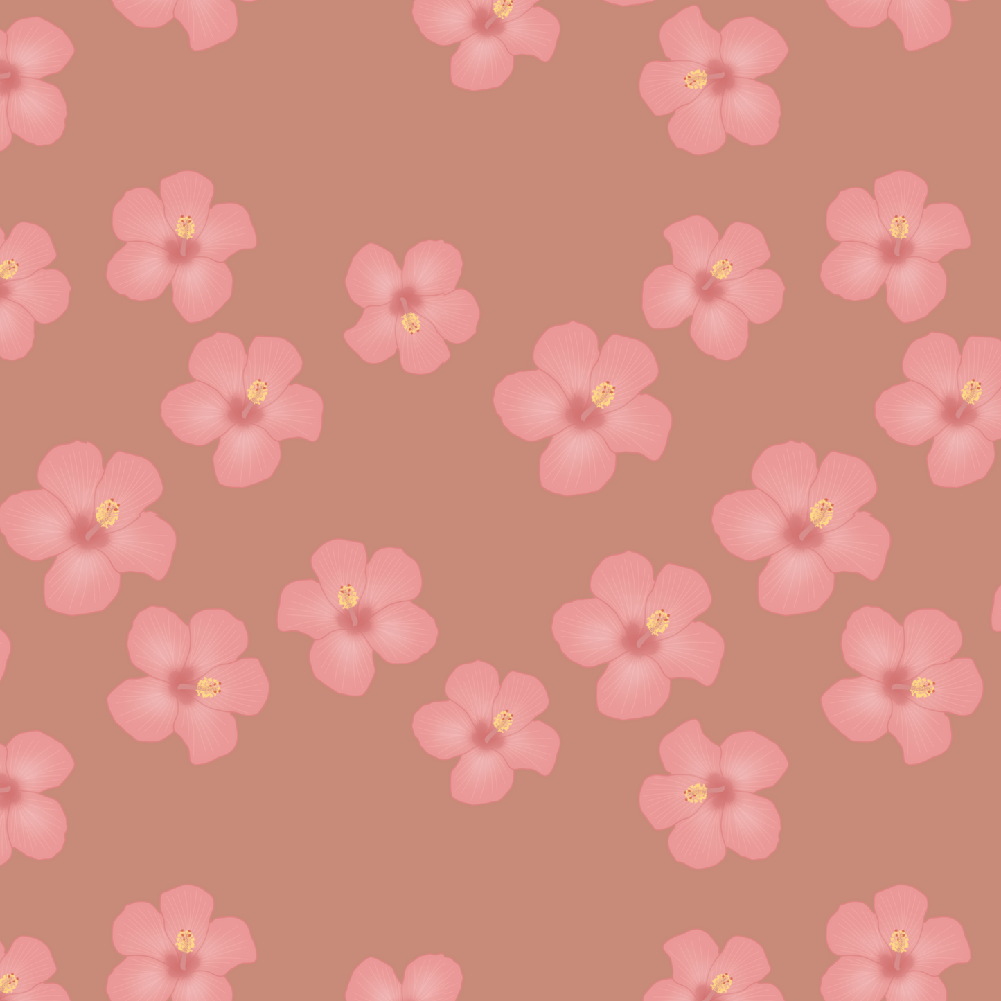 Pink Hibiscus Repeat Surface Pattern
