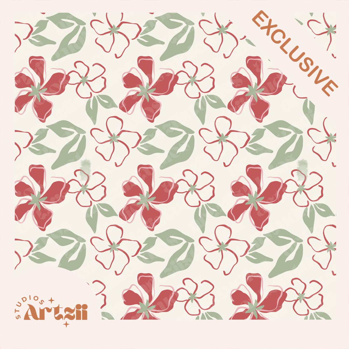 Playful Hibiscus Repeat Surface Pattern #72