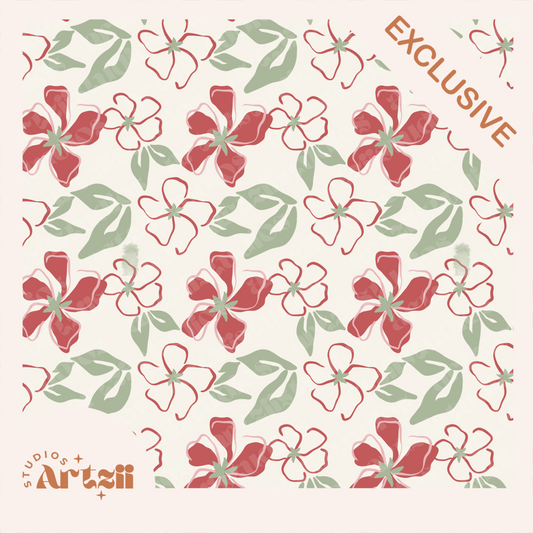Playful Hibiscus Repeat Surface Pattern #72