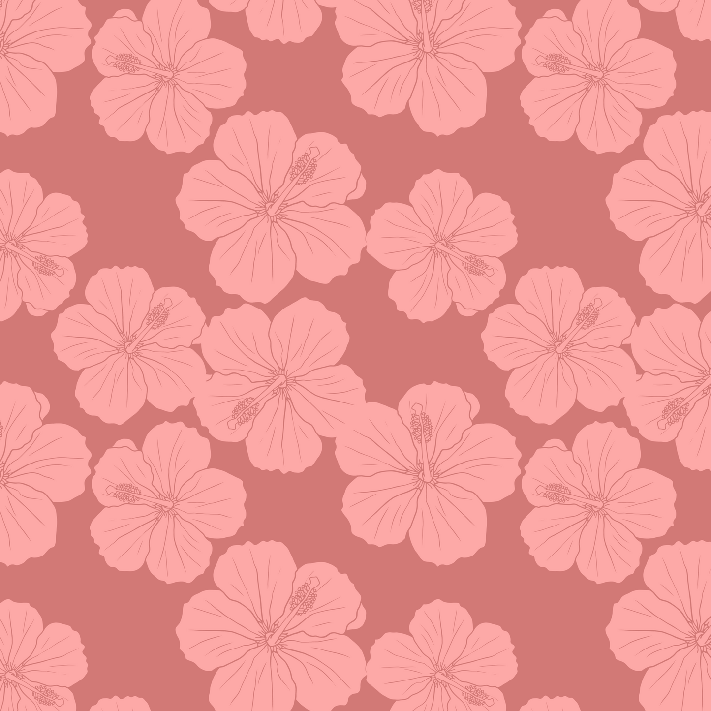 Playful Hibiscus Repeat Surface Pattern