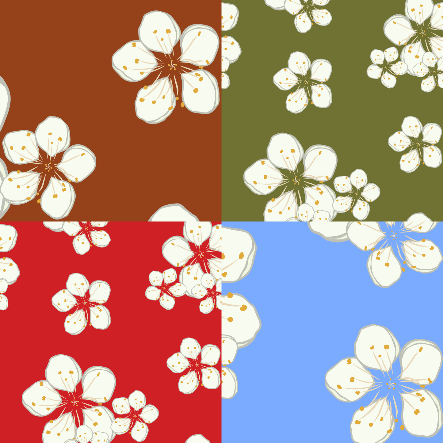 Plum Blossom Repeat Surface Pattern