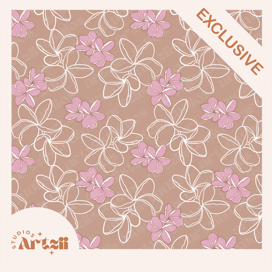 Plumeria Fantasy Repeat Surface Pattern #53