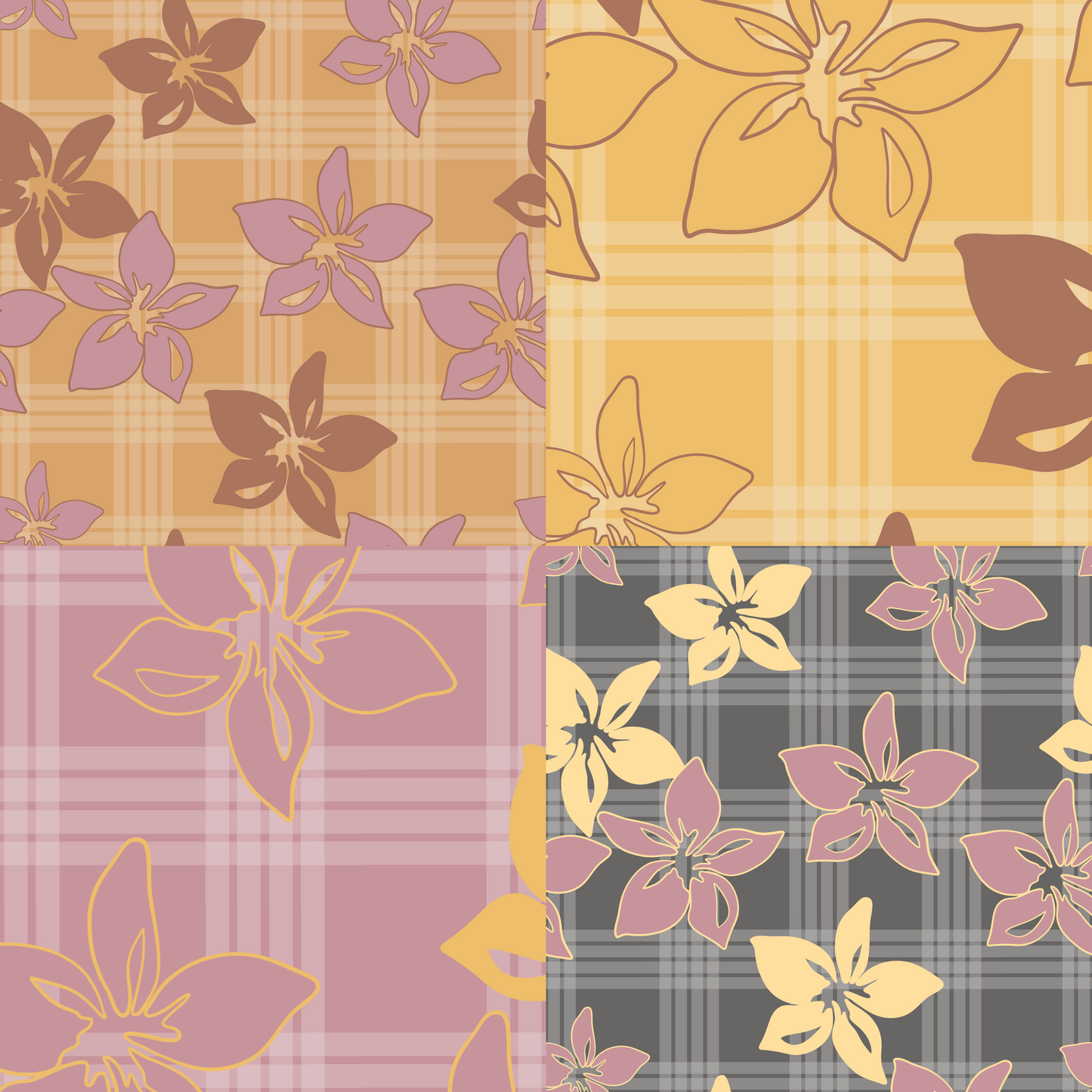 Plumeria Palaka Repeat Surface Pattern