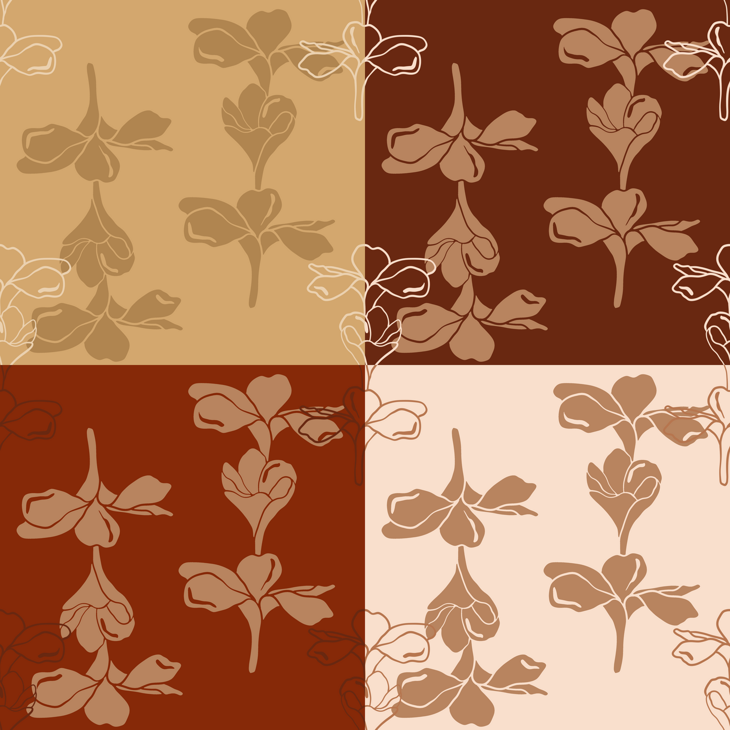 Plumeria Trio Repeat Surface Pattern