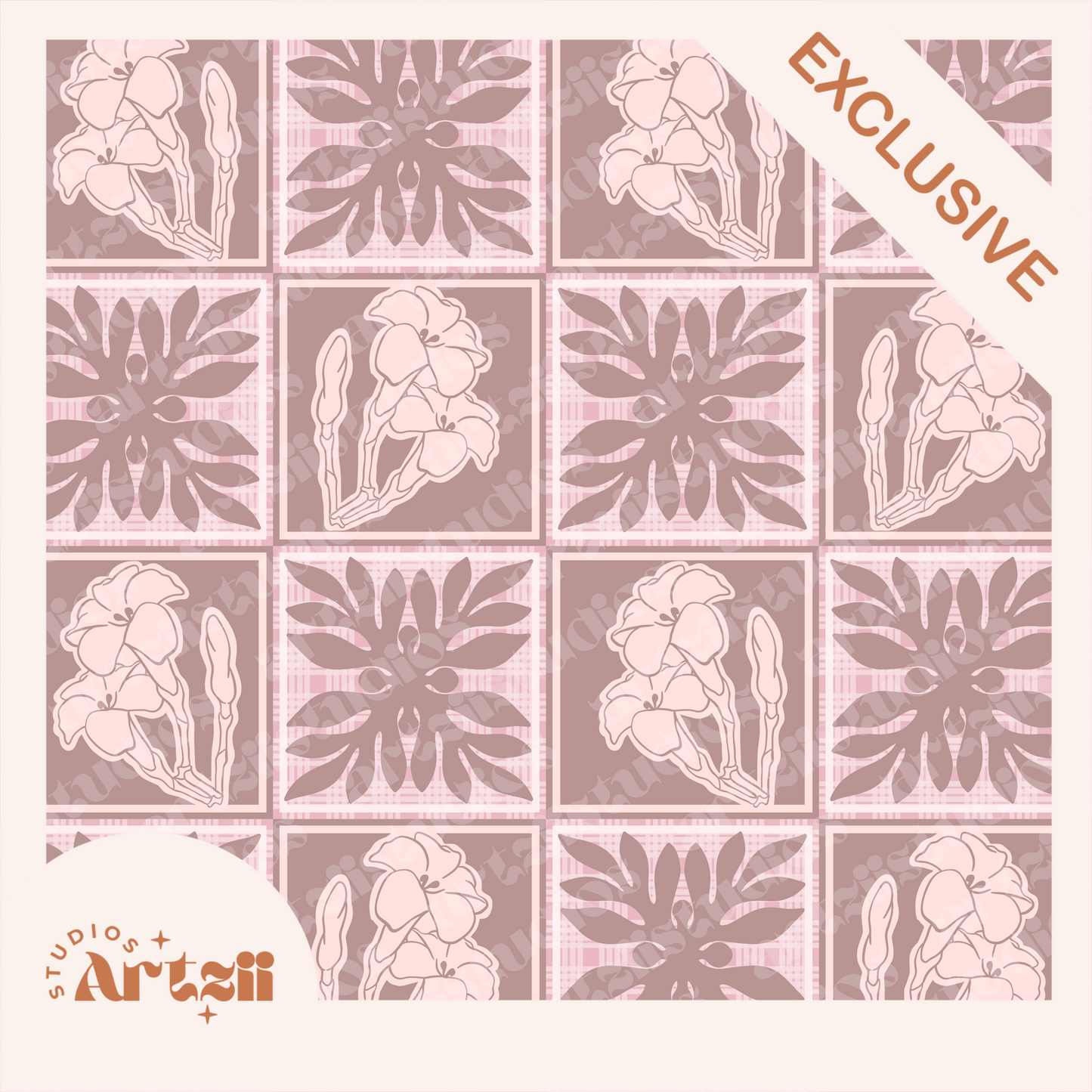 Puakenikeni Checkered Repeat Surface Pattern #49