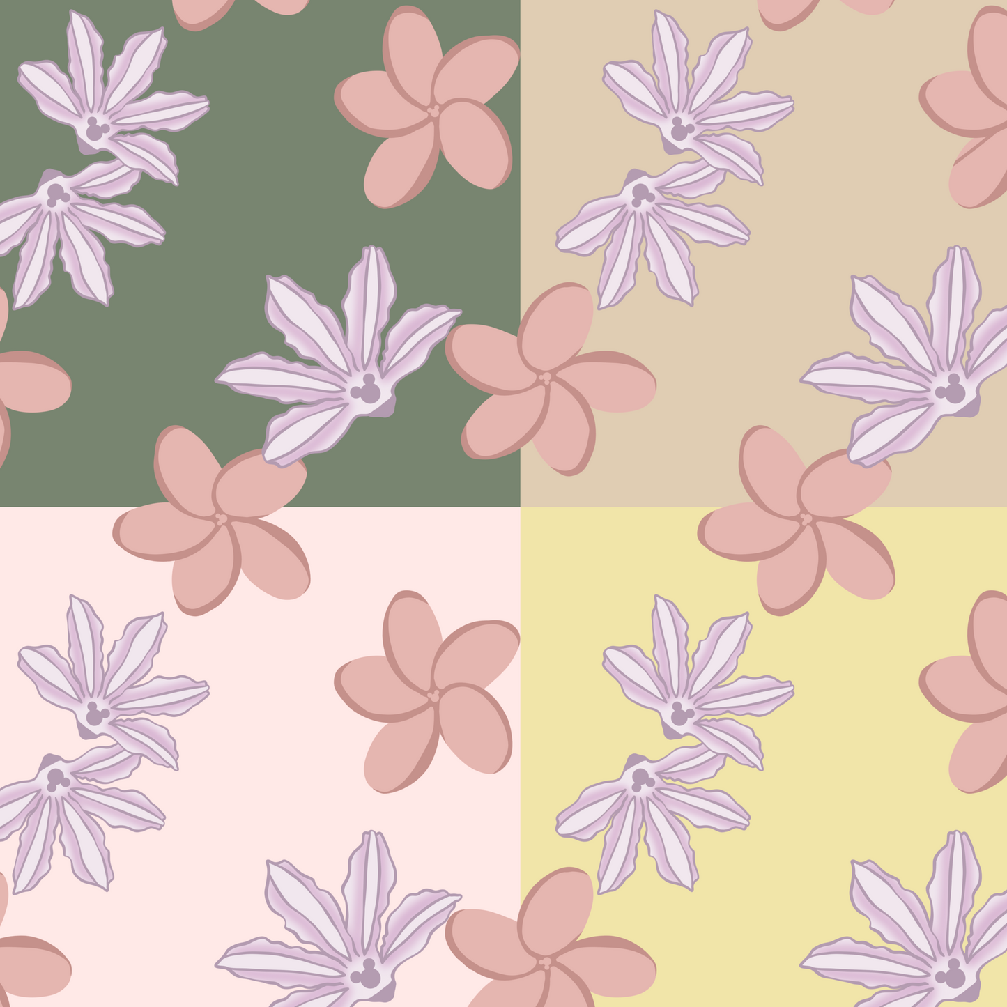 Mickey Naupaka Plumeria Surface Pattern Rachel Peterson