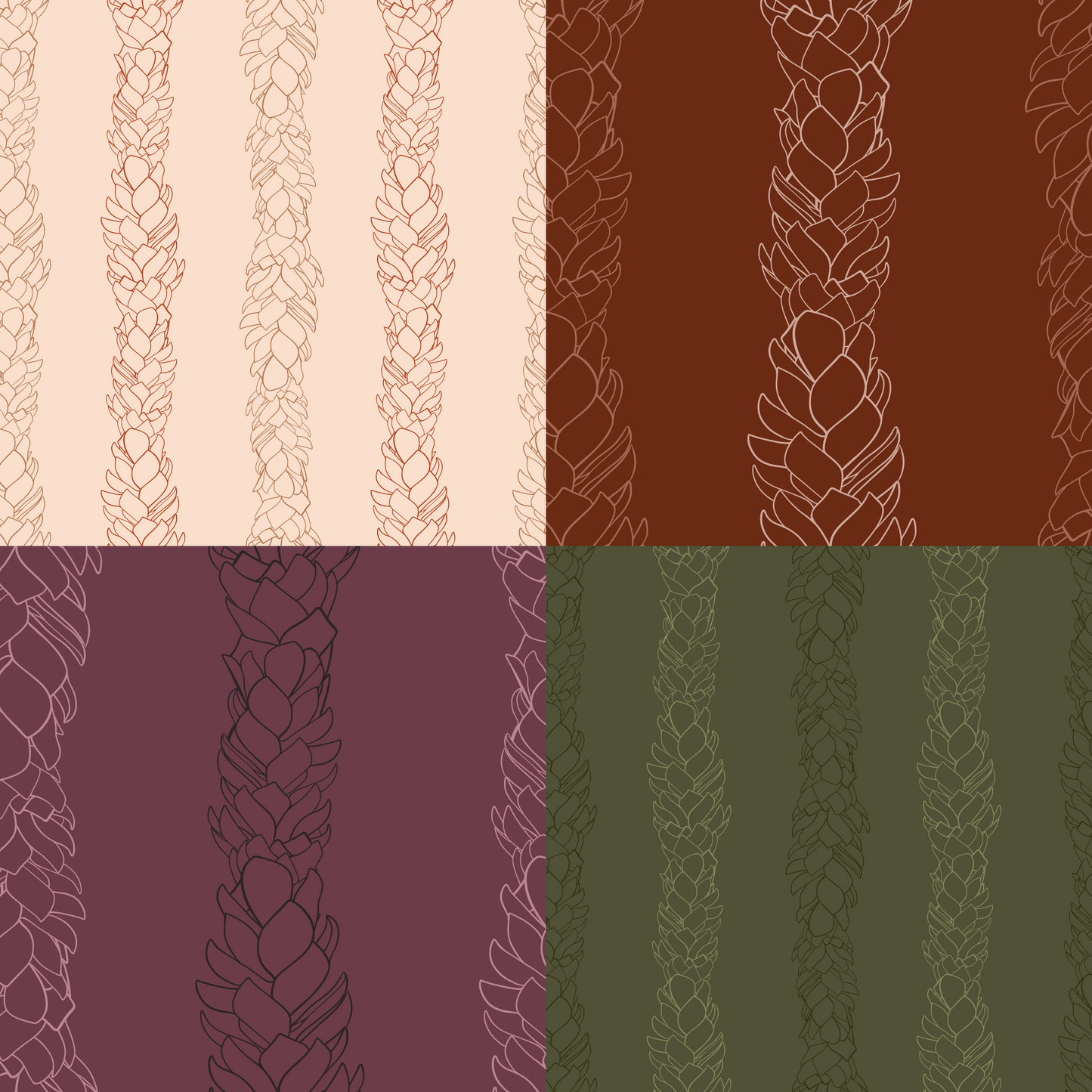 Red Ginger Lineup Repeat Surface Pattern