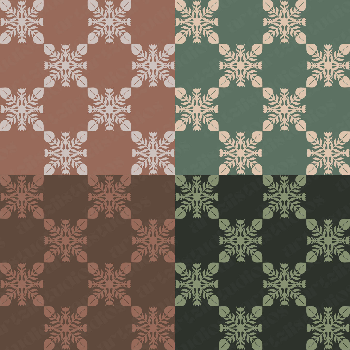 Anthurium Quilt Repeat Surface Pattern for Reef n Roots