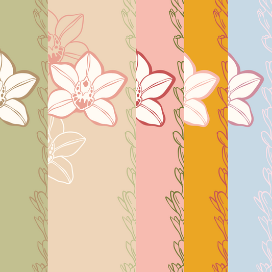 Orchid Lei Strand Repeat Surface Pattern for Reiko