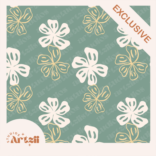 Retro Hibiscus Repeat Surface Pattern #70